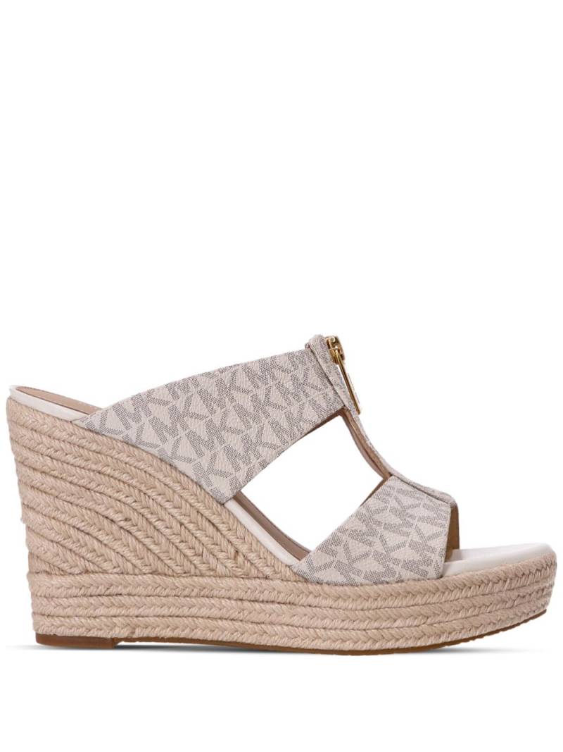 Michael Michael Kors Bradley leather wedge mules - Neutrals von Michael Michael Kors