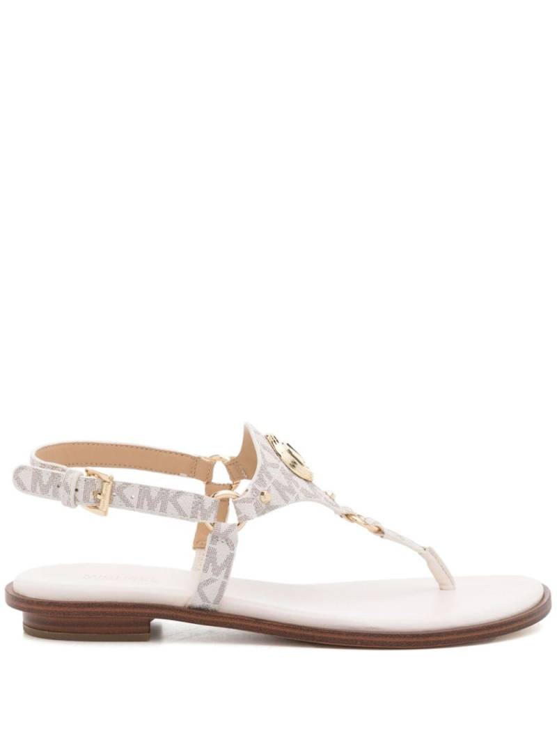 Michael Michael Kors Casey logo-plaque thong sandals - White von Michael Michael Kors