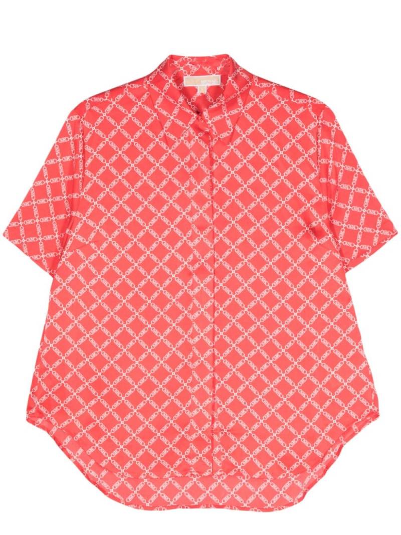 Michael Michael Kors Empire logo-print satin shirt - Pink von Michael Michael Kors