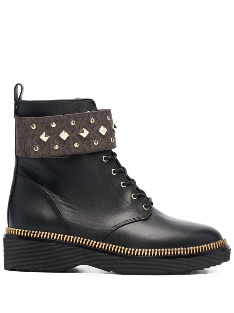 Michael Michael Kors Haskell studded logo leather boots - Black von Michael Michael Kors