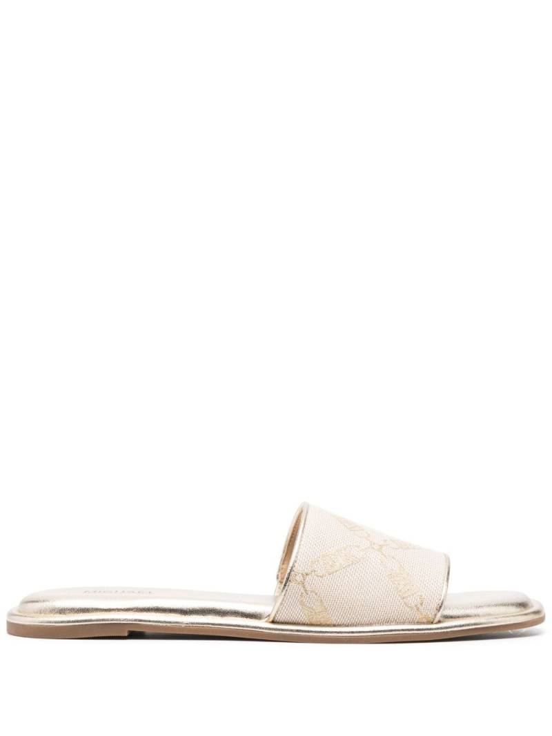 Michael Michael Kors Hayworth leather slides - Neutrals von Michael Michael Kors