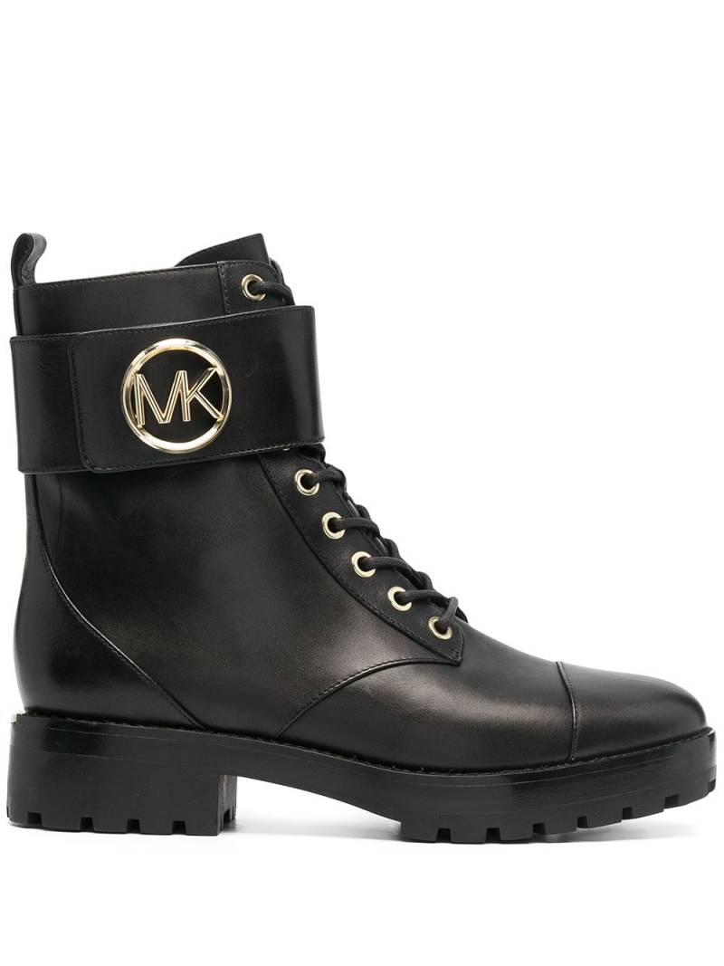 Michael Michael Kors Tatum leather combat boots - Black von Michael Michael Kors