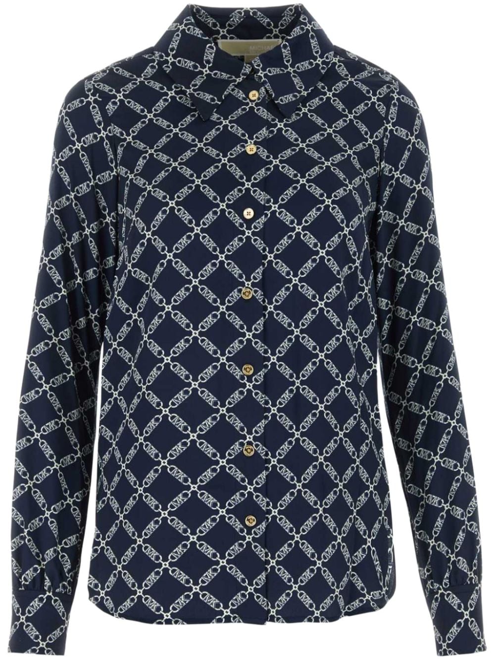 Michael Michael Kors all-over logo-print shirt - Blue von Michael Michael Kors