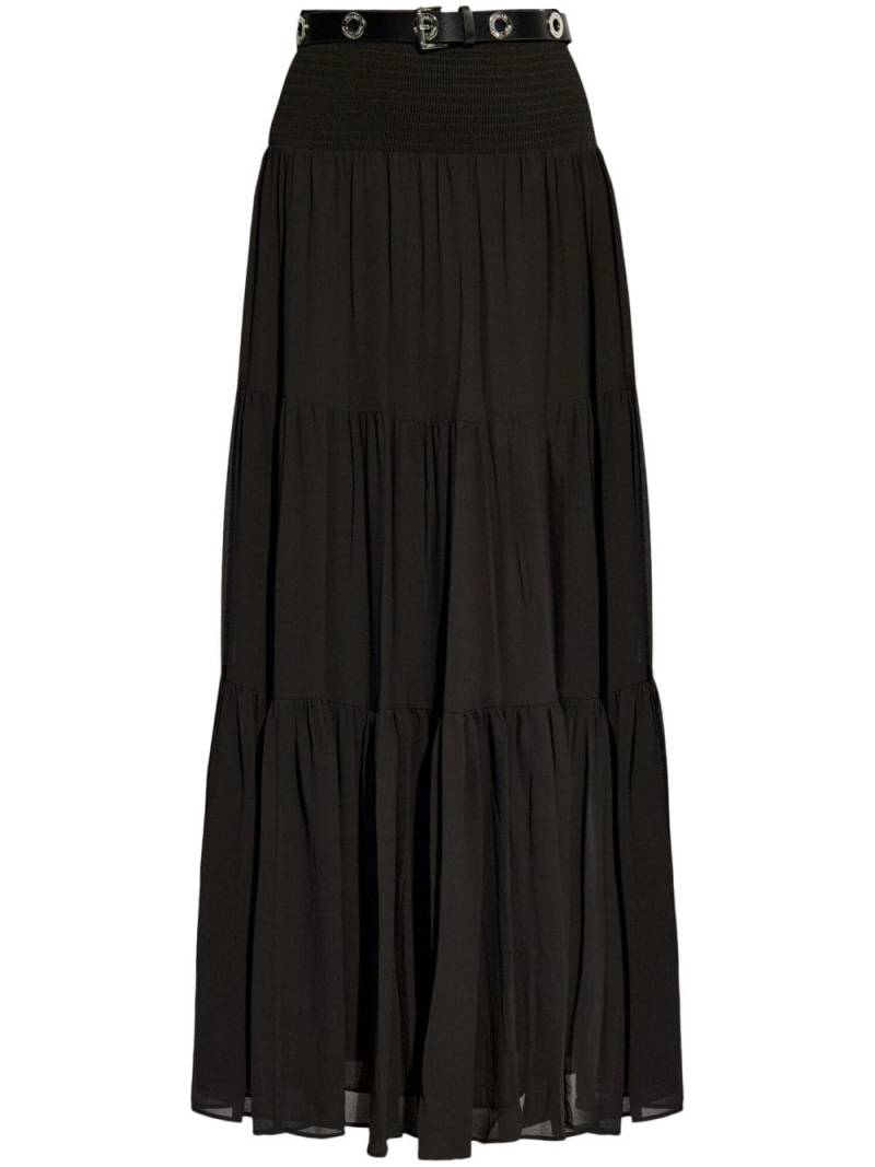 Michael Michael Kors belted tiered maxi skirt - Black von Michael Michael Kors