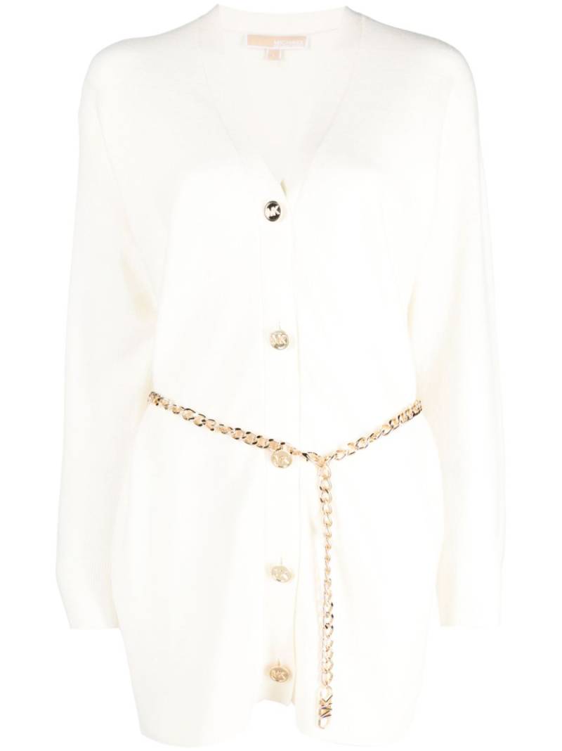 Michael Michael Kors chain-belt knitted cardigan - Neutrals von Michael Michael Kors