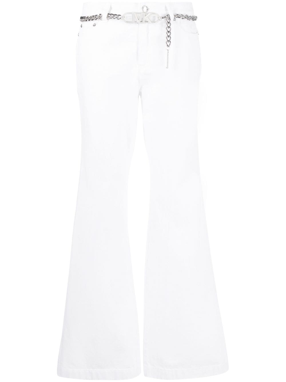 Michael Michael Kors chain-link belt flared trousers - White von Michael Michael Kors