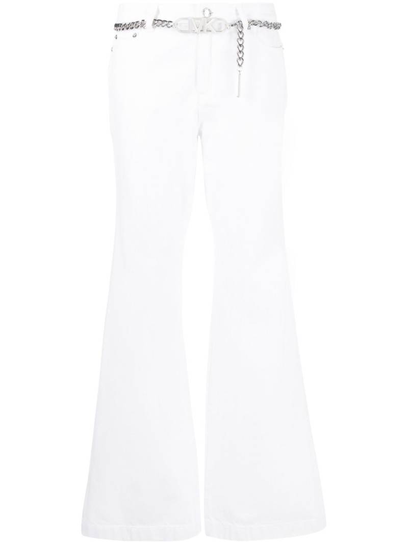 Michael Michael Kors chain-link belt flared trousers - White von Michael Michael Kors