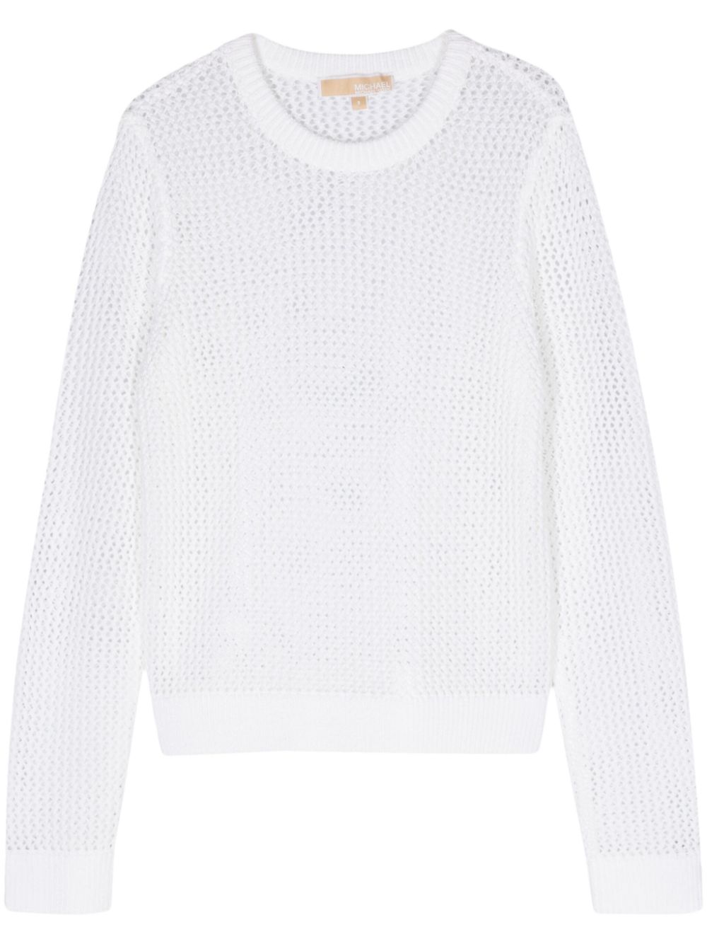 Michael Michael Kors crew-neck open-knit jumper - White von Michael Michael Kors