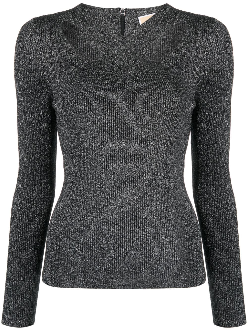 Michael Michael Kors crossover lurex jumper - Black von Michael Michael Kors