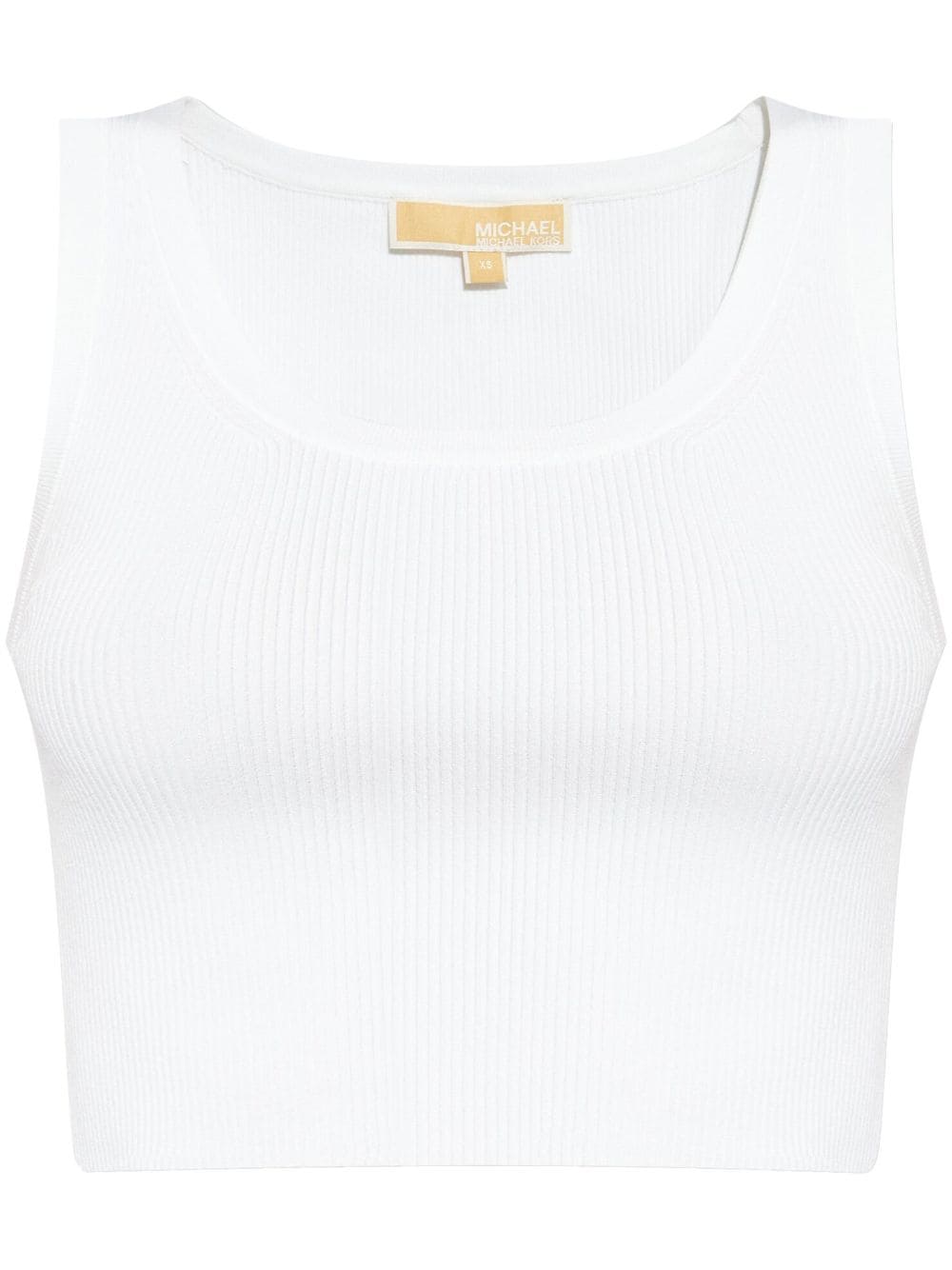 Michael Michael Kors fine-ribbed cropped tank top - White von Michael Michael Kors