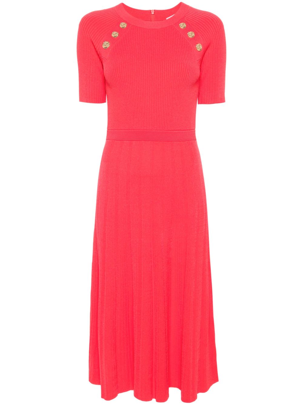 Michael Michael Kors flared ribbed midi dress - Pink von Michael Michael Kors