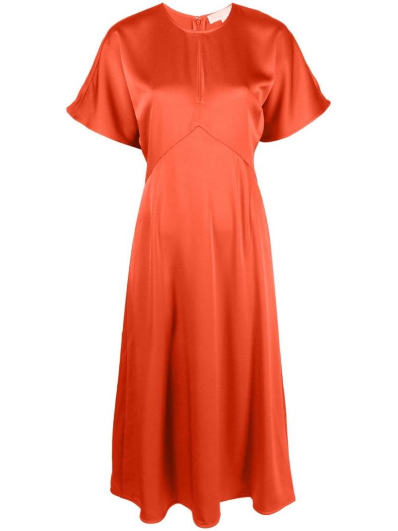 Michael Michael Kors flared satin midi dress - Orange von Michael Michael Kors