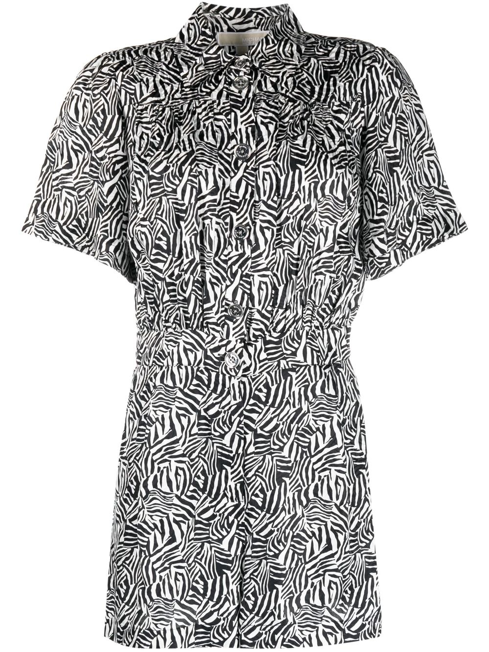 Michael Michael Kors graphic-print short-sleeve playsuit - White von Michael Michael Kors