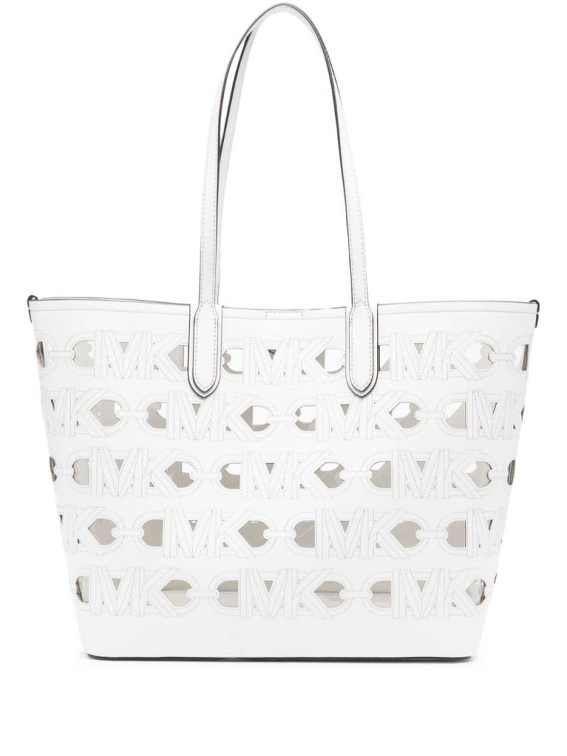 Michael Michael Kors large Eliza leather tote bag - White von Michael Michael Kors