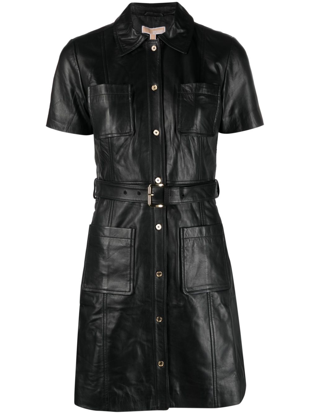 Michael Michael Kors leather belted minidress - Black von Michael Michael Kors