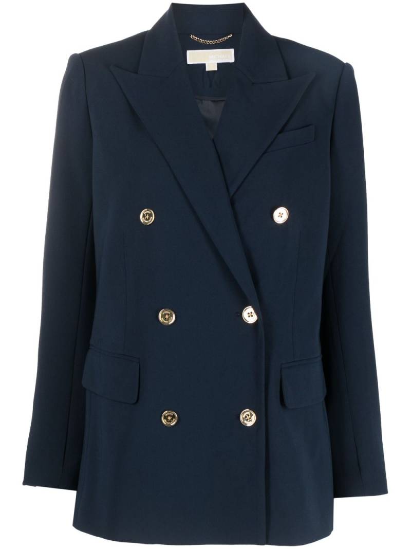 Michael Michael Kors logo-button double-breasted blazer - Blue von Michael Michael Kors