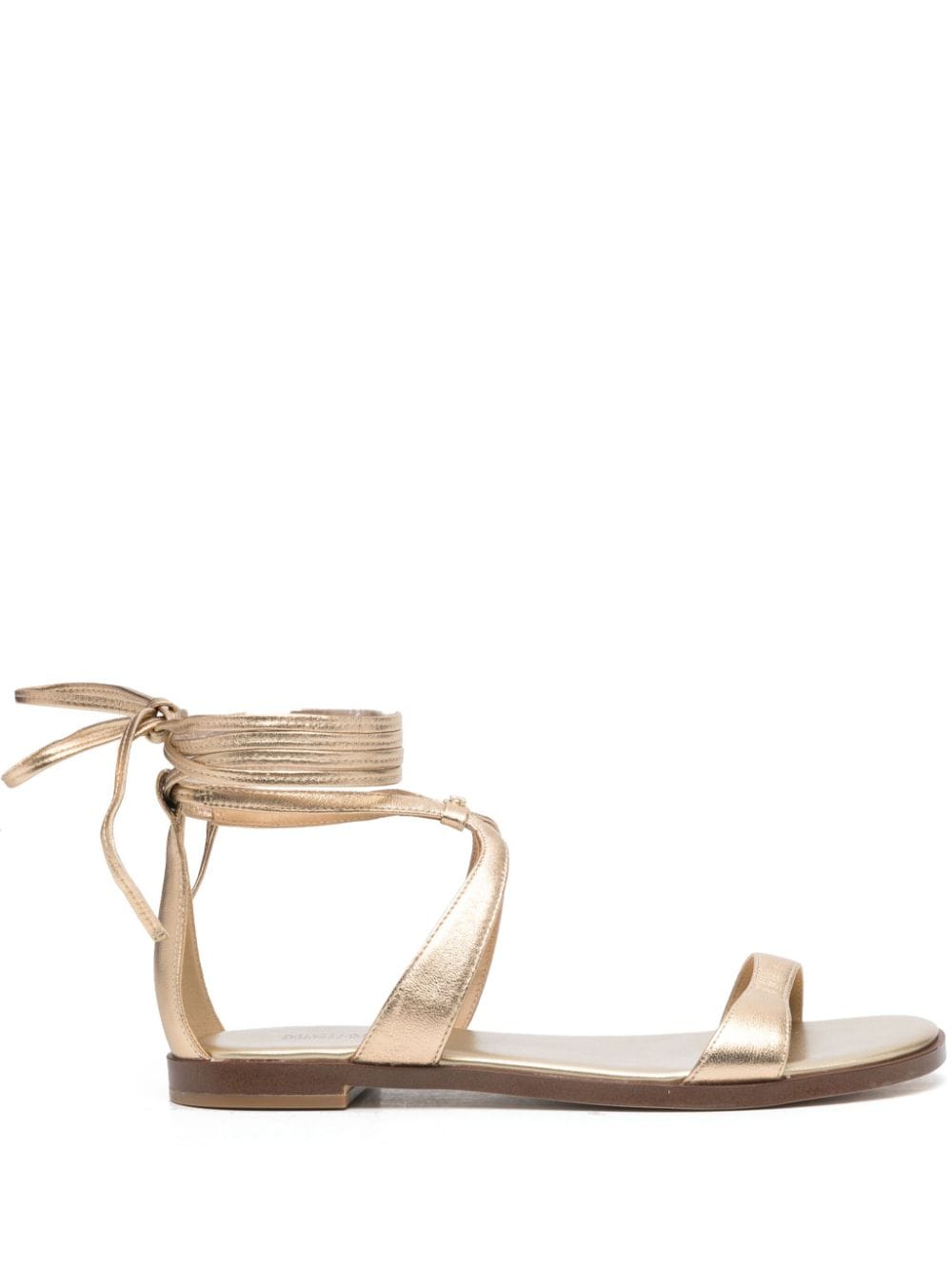 Michael Michael Kors logo-lettering leather sandals - Gold von Michael Michael Kors