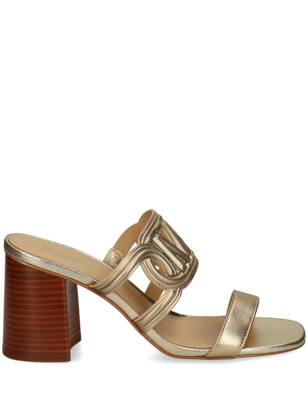 Michael Michael Kors logo-patch leather sandals - Gold von Michael Michael Kors