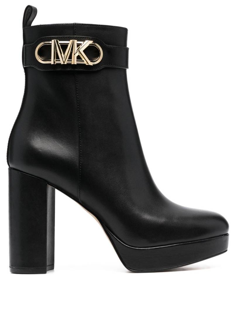 Michael Michael Kors logo-plaque leather boots - Black von Michael Michael Kors