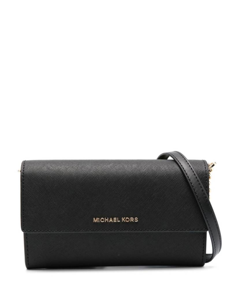 Michael Michael Kors logo-plaque leather clutch - Black von Michael Michael Kors