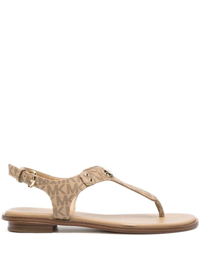 Michael Michael Kors logo plaque thong sandals - Neutrals von Michael Michael Kors