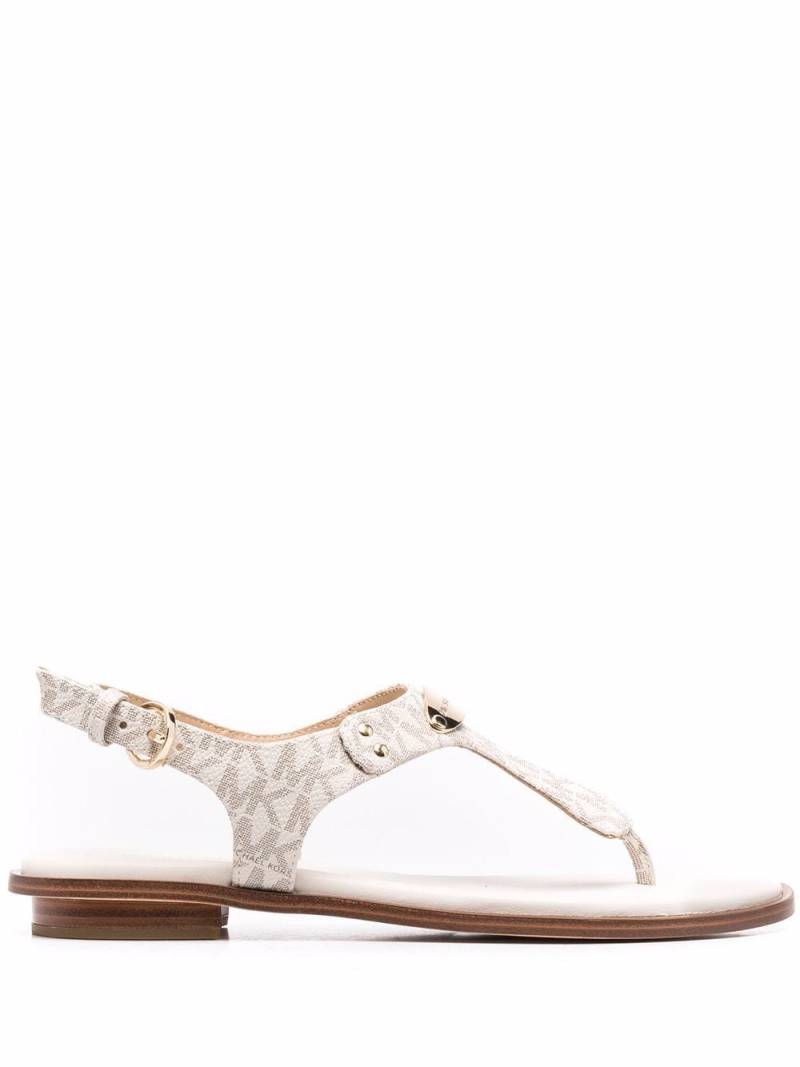 Michael Michael Kors logo plaque thong sandals - White von Michael Michael Kors