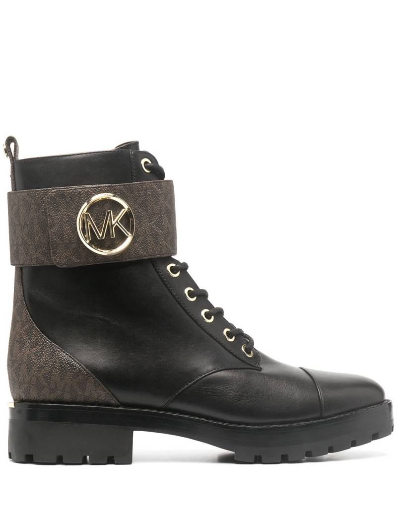 Michael Michael Kors logo-print combat boots - Black von Michael Michael Kors