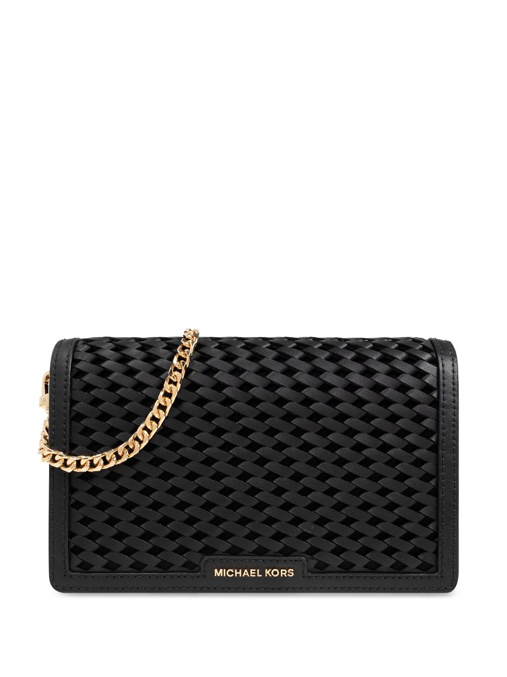 Michael Michael Kors medium Jet Set woven leather cross body bag - Black von Michael Michael Kors