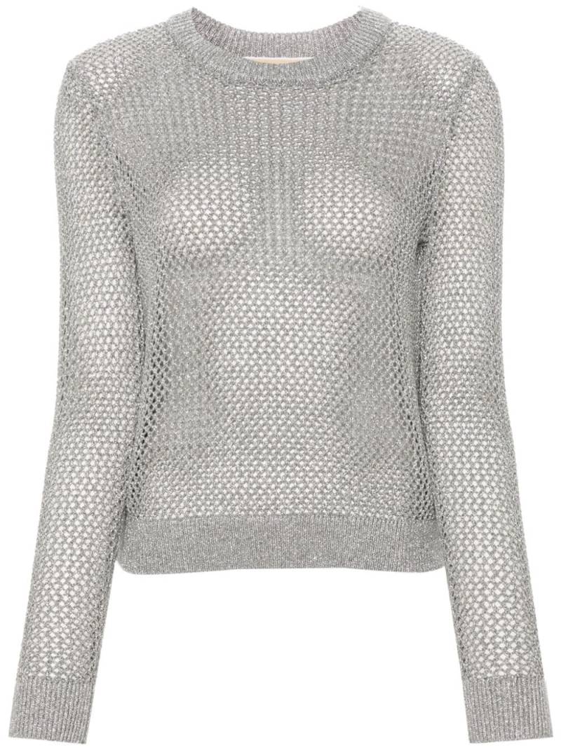 Michael Michael Kors metallic-threading open-knit jumper - Silver von Michael Michael Kors