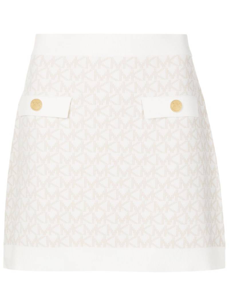 Michael Michael Kors monogram-jacquard mini skirt - Neutrals von Michael Michael Kors