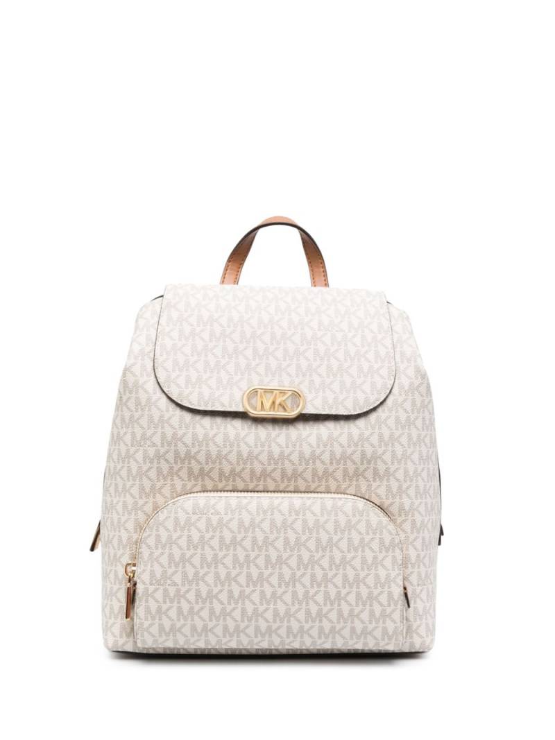 Michael Michael Kors monogram-pattern logo-buckle backpack - Neutrals von Michael Michael Kors