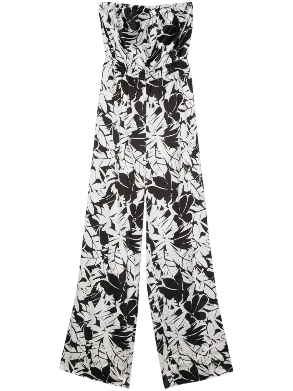 Michael Michael Kors palm tree-print satin jumpsuit - Black von Michael Michael Kors