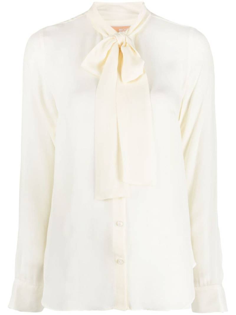 Michael Michael Kors pussy-collar long-sleeved shirt - Neutrals von Michael Michael Kors