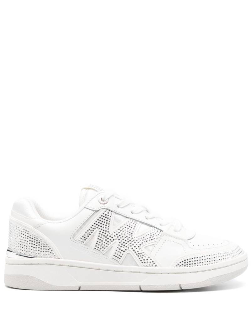 Michael Michael Kors rhinestone-embellished leather sneakers - White von Michael Michael Kors