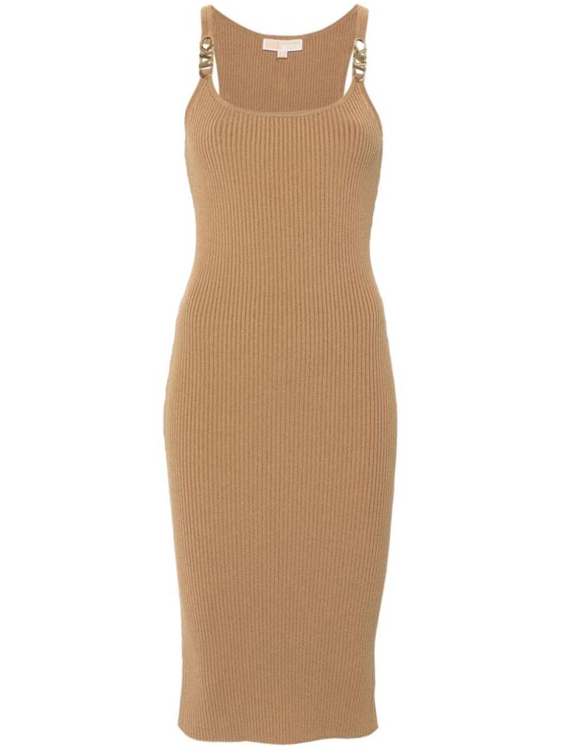 Michael Michael Kors ribbed-knit midi dress - Brown von Michael Michael Kors