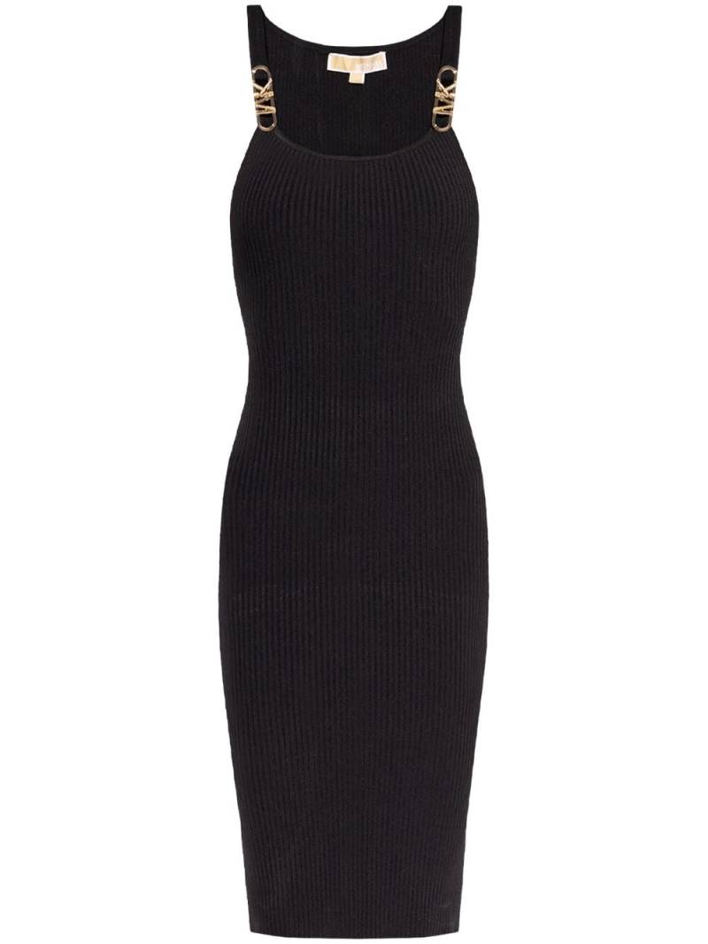 Michael Michael Kors ribbed stretch-knit midi dress - Black von Michael Michael Kors