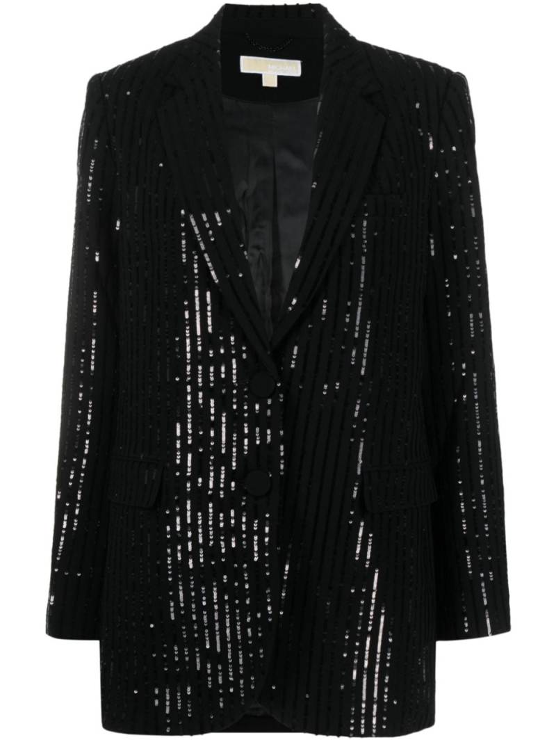 Michael Michael Kors sequin-embellished striped blazer - Black von Michael Michael Kors