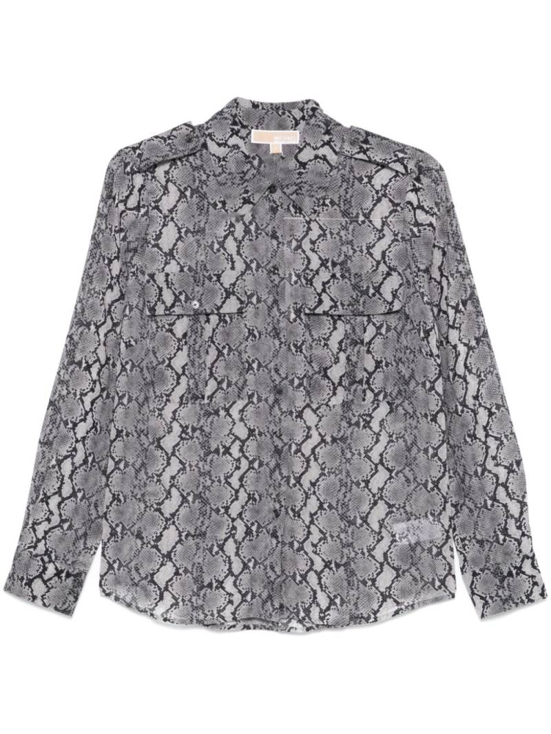 Michael Michael Kors snakeskin-print georgette shirt - Grey von Michael Michael Kors