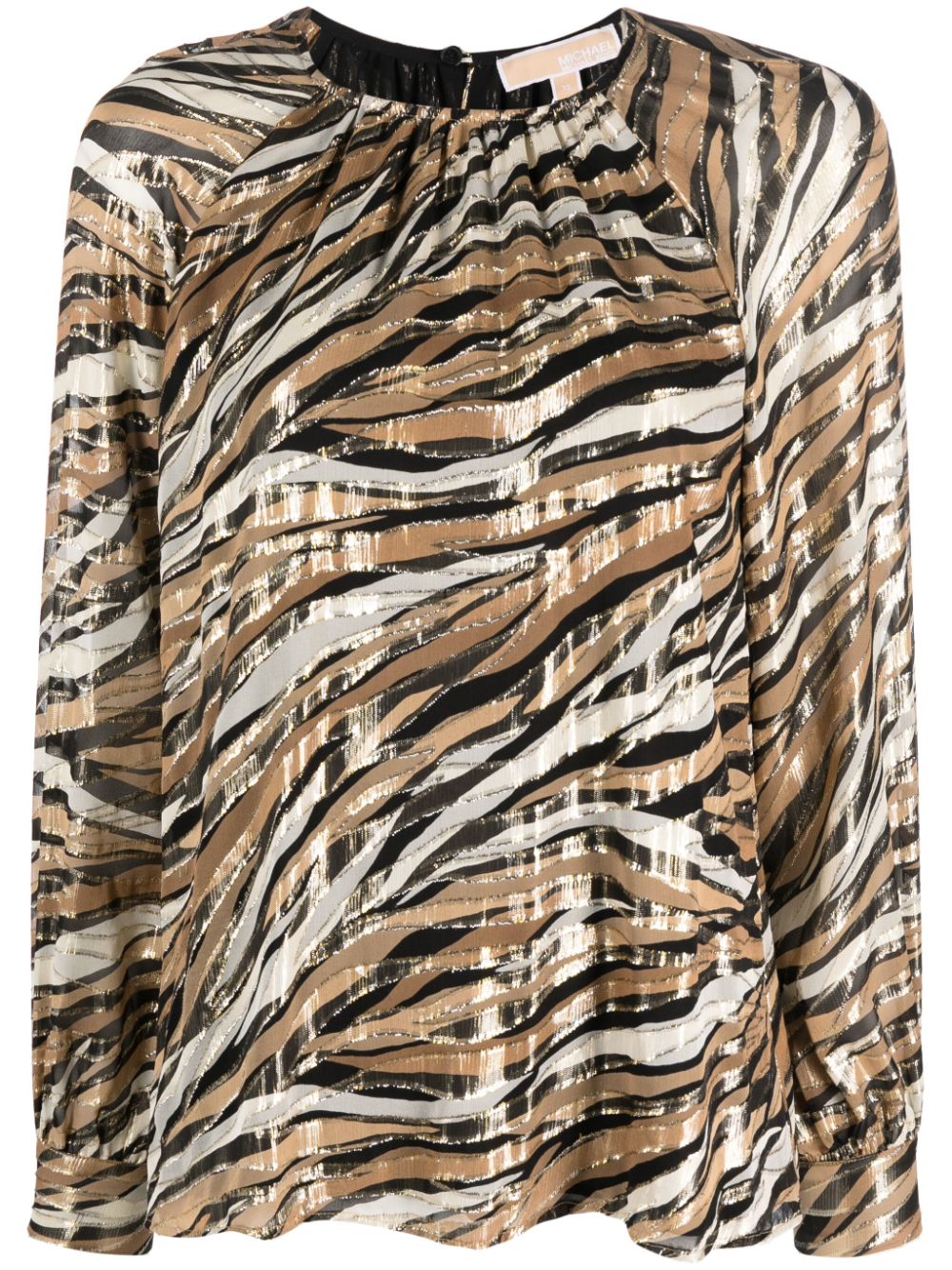 Michael Michael Kors tiger-print long-sleeved blouse - Neutrals von Michael Michael Kors