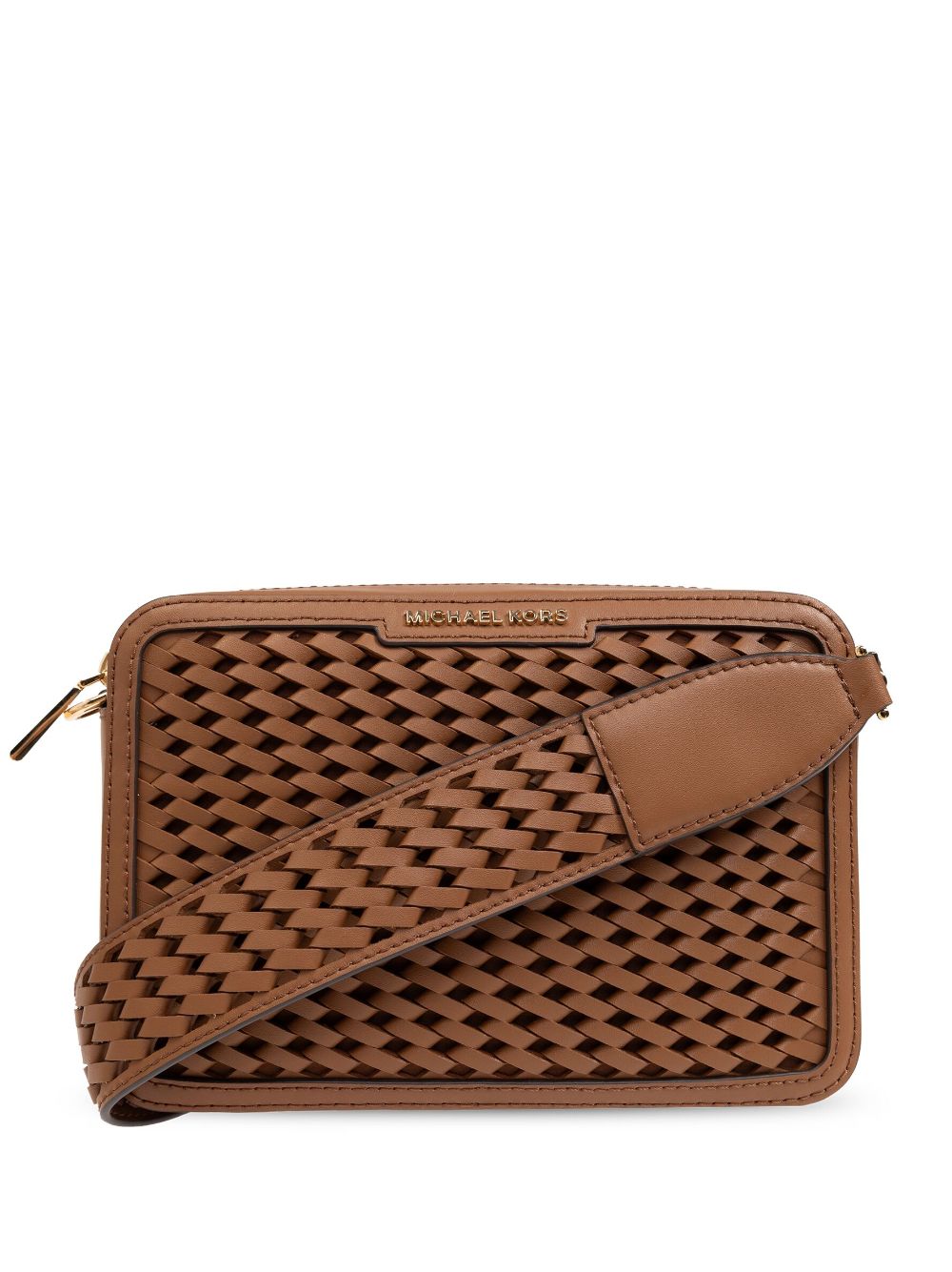 Michael Michael Kors woven leather cross body bag - Brown von Michael Michael Kors