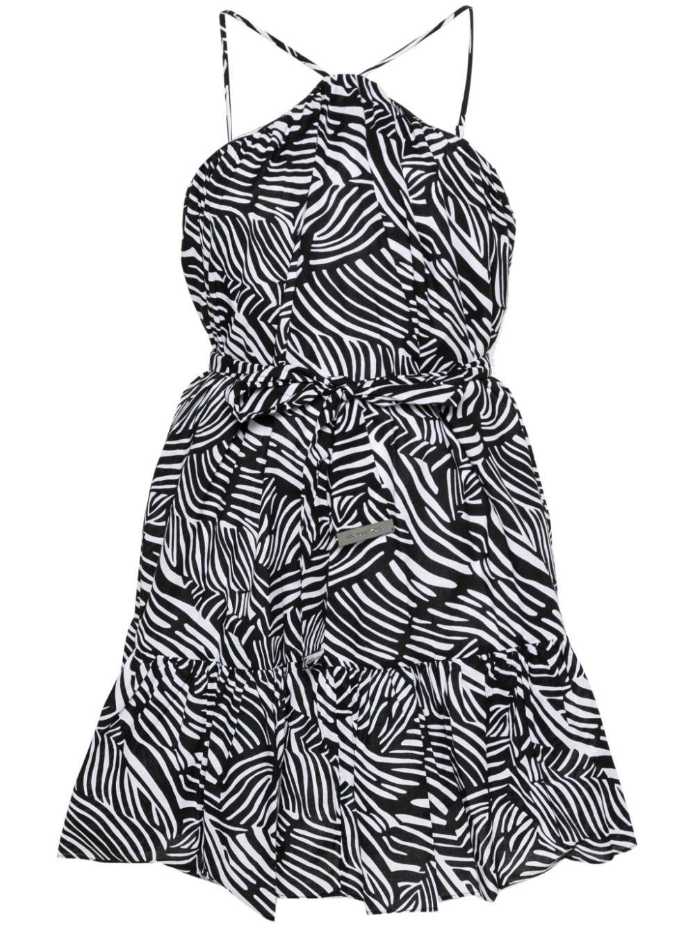 Michael Michael Kors zebra-print belted mini dress - Black von Michael Michael Kors