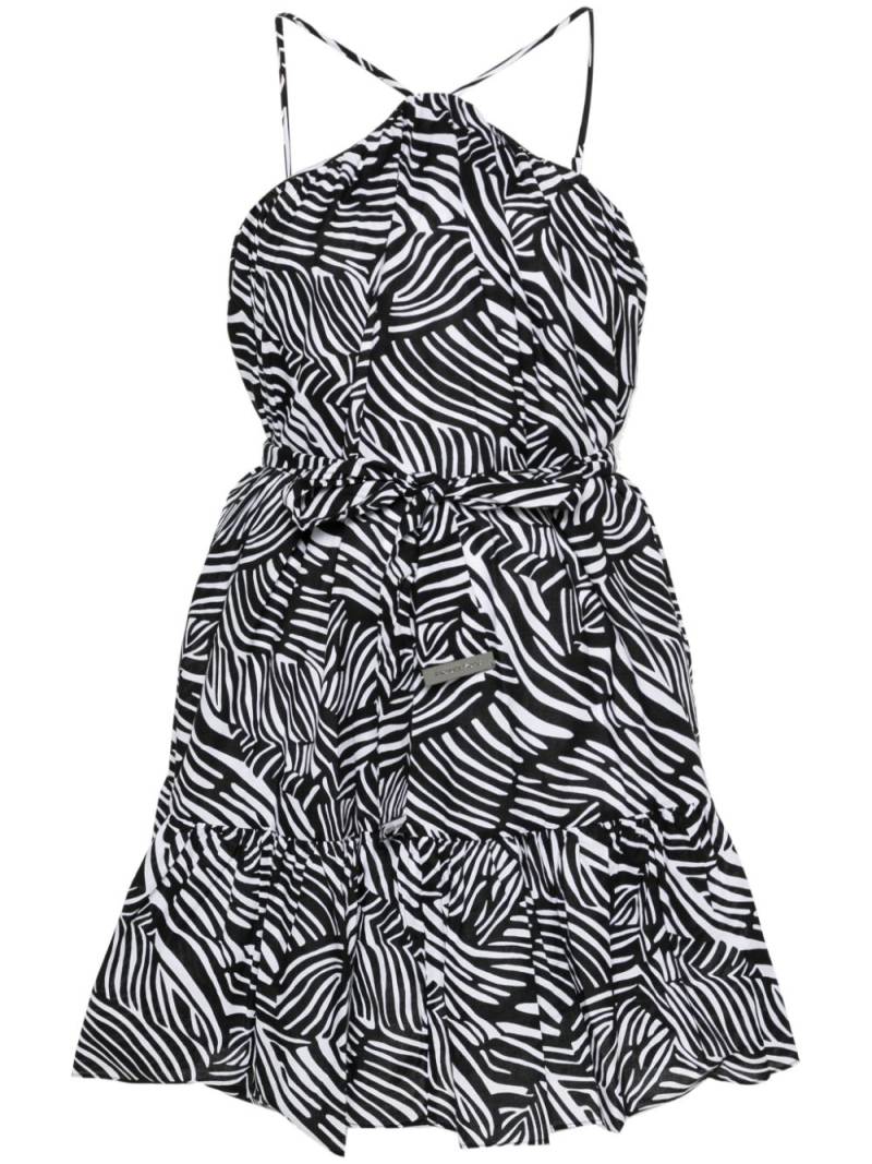 Michael Michael Kors zebra-print belted mini dress - Black von Michael Michael Kors