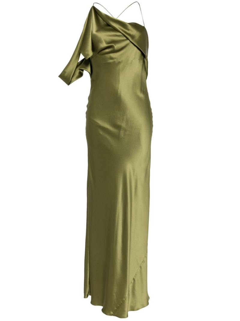 Michelle Mason asymmetric design silk gown - Green von Michelle Mason