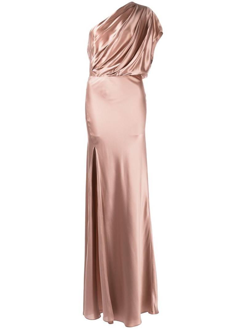 Michelle Mason asymmetric open back gown - Pink von Michelle Mason