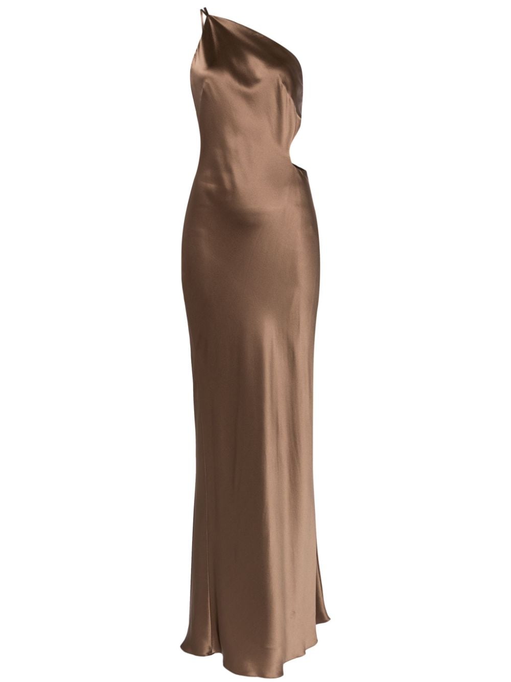 Michelle Mason asymmetrical design silk gown - Brown von Michelle Mason