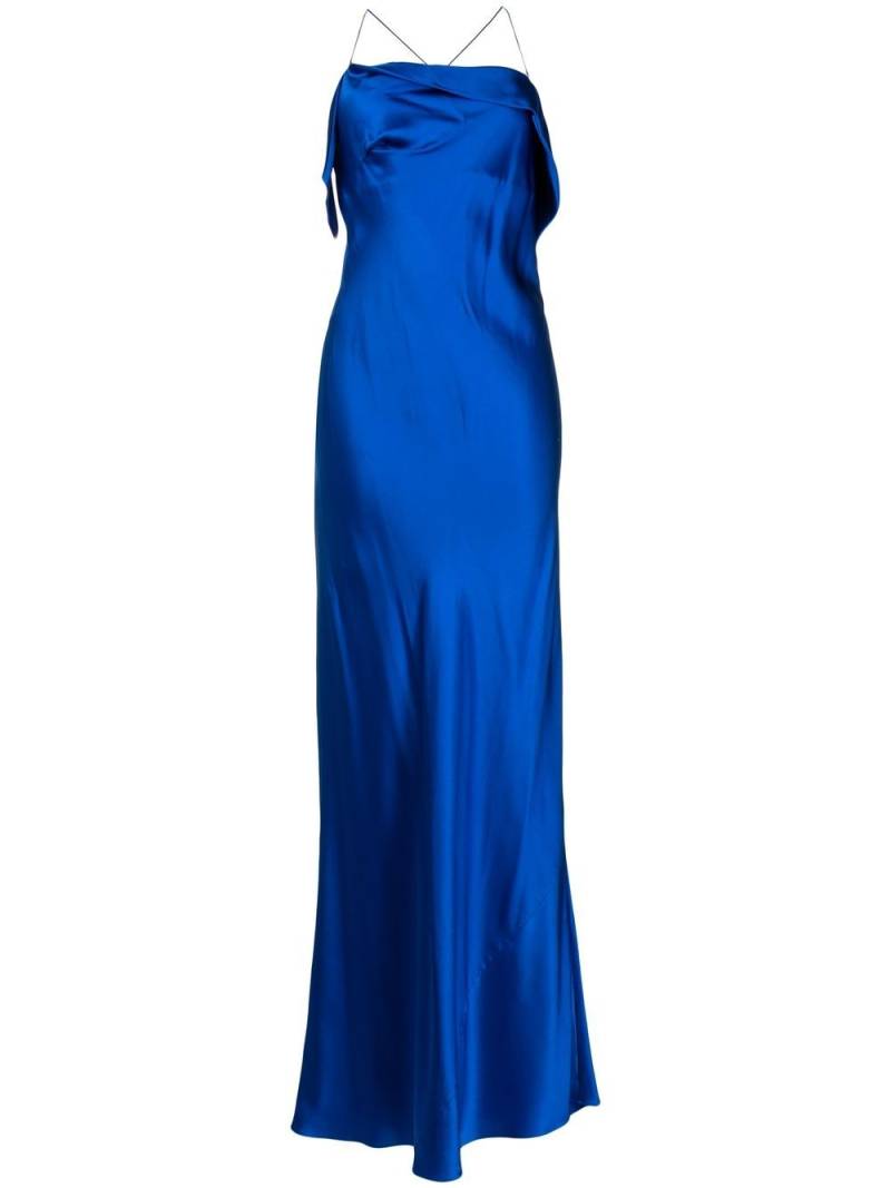 Michelle Mason bias-cut cowl neck gown - Blue von Michelle Mason