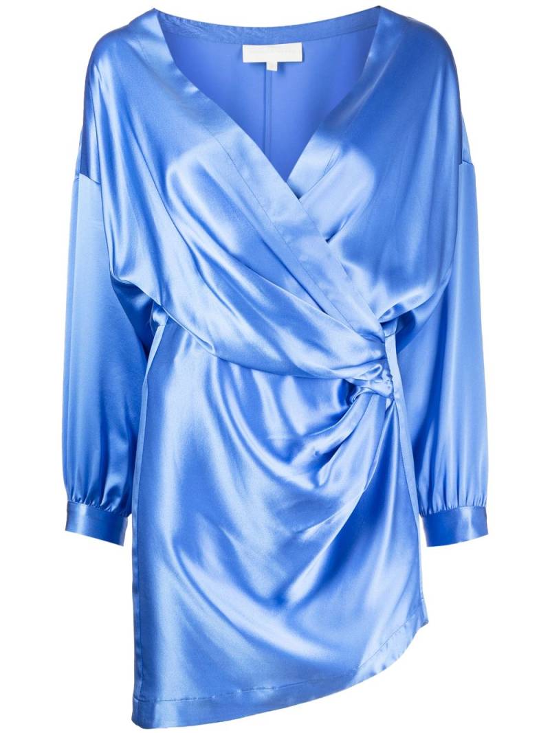 Michelle Mason draped-detail mini dress - Blue von Michelle Mason