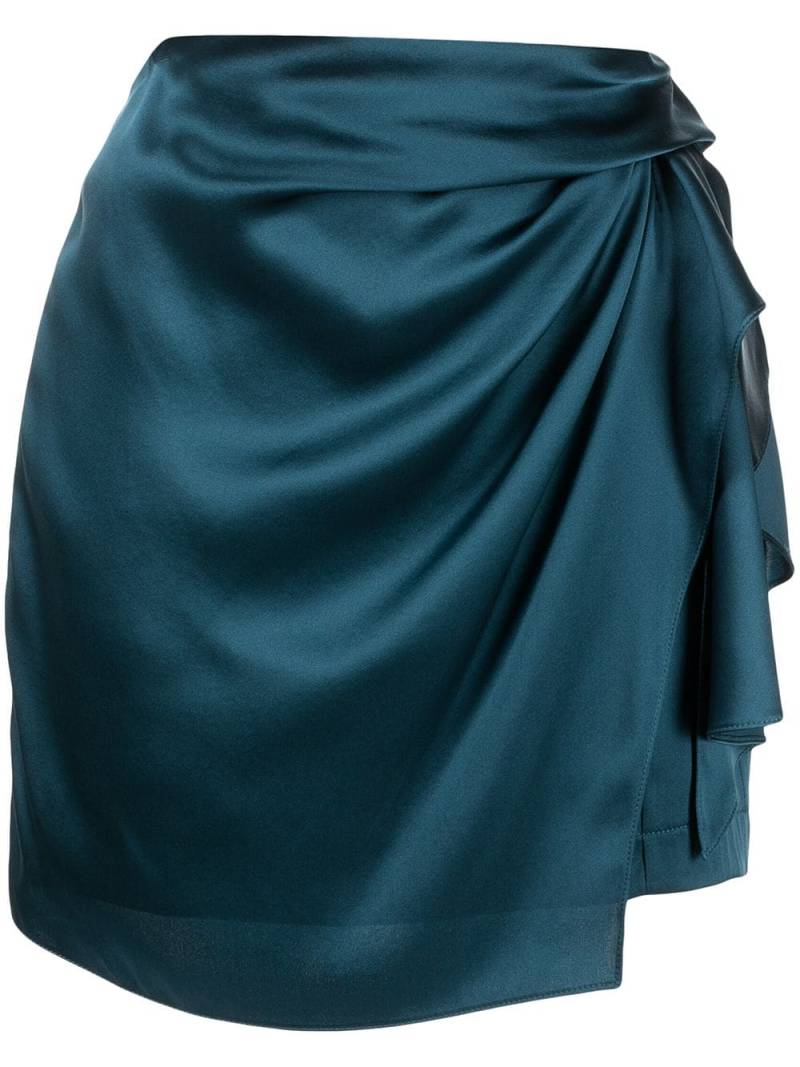 Michelle Mason draped-detail mini skirt - Blue von Michelle Mason