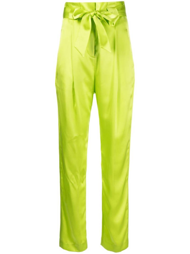 Michelle Mason high-waisted pleated silk trousers - Green von Michelle Mason