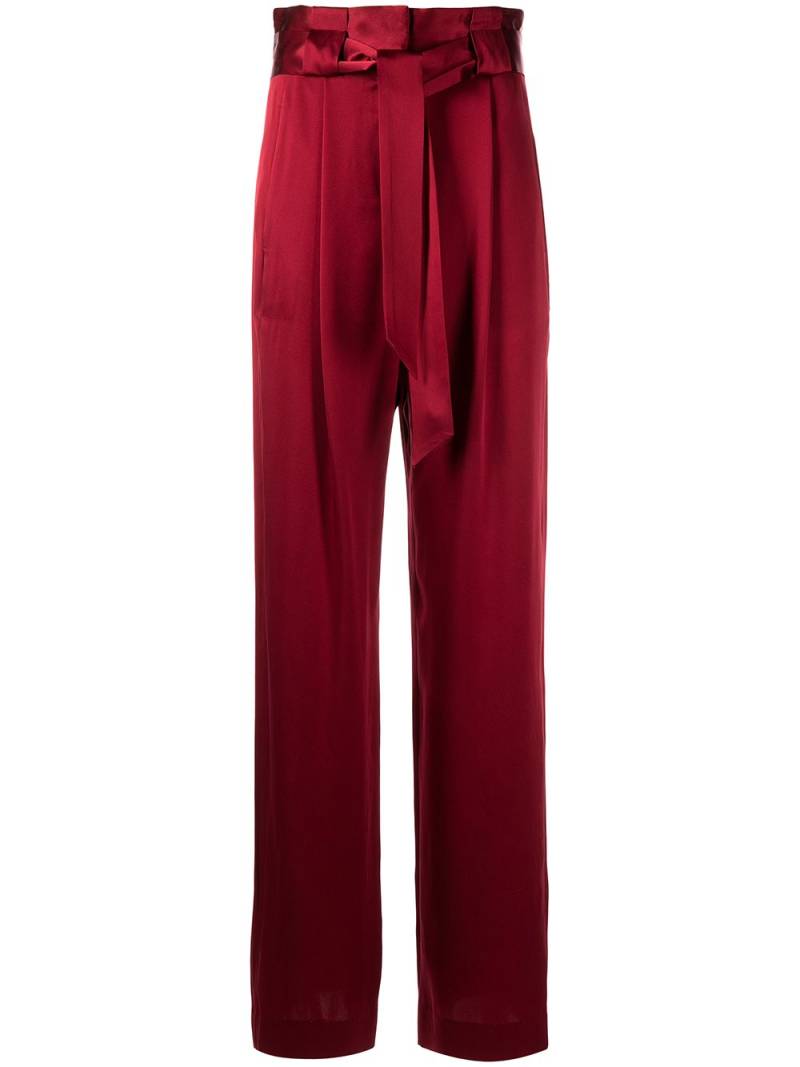 Michelle Mason high-waisted pleated silk trousers - Red von Michelle Mason